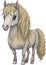 Small Pony with Large Eyes Watercolor Illustration AI Generated