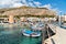 Small port with fishing boats in the center of Mondello, Palermo, Sicily