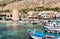 Small port with fishing boats in the center of Mondello, Palermo, Sicily