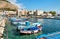 Small port with fishing boats in the center of Mondello, Palermo, Sicily