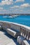 Small port of Santa Maria di Leuca, southern Italy. Apulia Italian region. Balcony with sea view and some boat