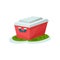 Small portable fridge, outdoor traveling element vector Illustration on a white background