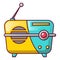 Small portable radio icon, cartoon style