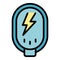 Small powerbank icon vector flat