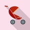 Small pram icon, flat style