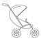 Small pram icon, outline style