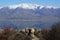 Small Prespa Lake, Agios Achillios island, the ruins of St. Achillius, Greece