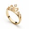 Small Princess Tiara Ring With Delicate Gold Detailing