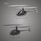 Small private helicopter vector illustration. Modern light aircraft