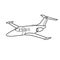 Small private jet vector. Business jet illustration. Luxury twin engine plane