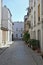 small private street in the eastern districts of paris