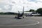 Small propeller airplanes at the airport in Puerto Rico