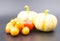 Small pumpkin, oranges and tomatoes