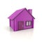 Small purple house icon 3d illustration