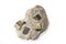 Small pyrite or fool`s gold rock or pyrite on white