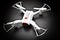 Small Quadrocopter drone robot studio work white
