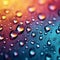 Small raindrops on a vibrant gradient mixed color background, a harmonious blend