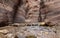 A small rapids along a shallow stream at start of the Wadi Numeira hiking trail in Jordan