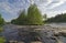 Small rapids on a river.