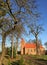 Small red brick village church in Boleszewo Poland