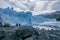 Small red dot in Perito Moreno, Argentina