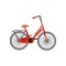 Small red metal bicycle for children with pedal protect