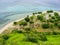 Small resort on Kanawa Island in Flores Sea, Nusa Tenggara, Indonesia