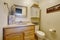 Small restroom interior in american house