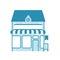 Small retail shop vector illustration front view