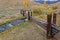 Small river and a wood fence in Yellowstone