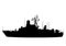 Small rocket ship silhouette. Vector EPS10