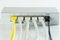 Small router and switch. tcp ip network business concept. High - performance gigabit switch.