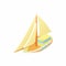 Small sailboat icon, cartoon style