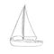 Small sailboat isolated hand drawn vector illustration.