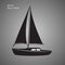 Small sailboat vector icon. Small boat with sail