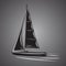 Small sailboat vector illustration. Small boat with sail