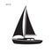 Small sailboat vector illustration. Small boat with sail