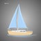 Small sailboat vector illustration. Small boat with sail