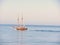 Small sailing ship in the Aegean Sea