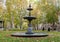 A small scenic fountain in Zrinjevac park, central Zagreb, Croatia