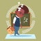 Small School Boy Sleep Tired Standing Over Class Board Schoolboy Education Banner