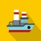 Small ship icon, flat style