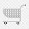 Small shopping cart icon, cartoon style