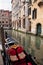 Small Side Canal Bridge Gondola Venice Italy