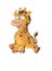 A small sitting giraffe mascot Color illustration for books and fables