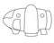 Small spaceship - vector linear illustration for coloring. The spaceship sits on the surface - a fantastic vehicle to travel throu