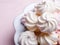 Small spiral meringue, copy space