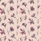 Small spring flowers in retro colors seamless pattern