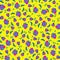 Small spring flowers on a yellow background seamless pattern