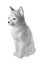 A small statue of the concrete for landscaping. White cat